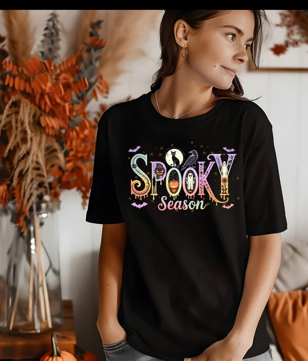 Spooky Season T-Shirt, Halloween Tee, Fall Fashion Top, Autumn Shirt, Trick or Treat Apparel, Gift for Haunted Holidays
