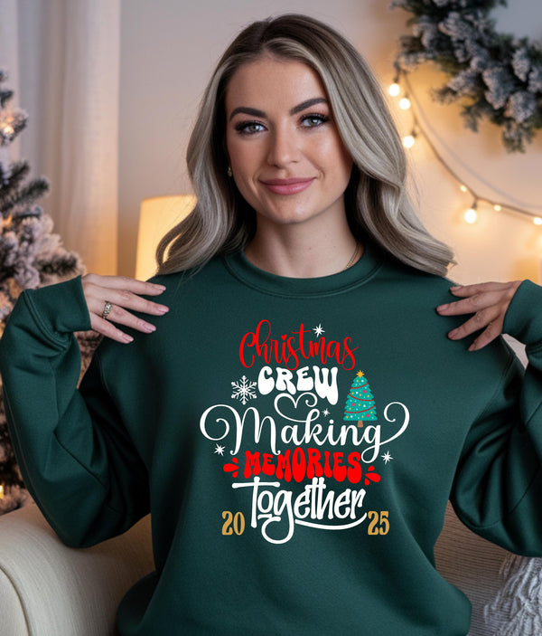 Christmas Crew Matching Sweatshirts, Making Memories Together, Family Holiday Gifts, Trendy Xmas Wear