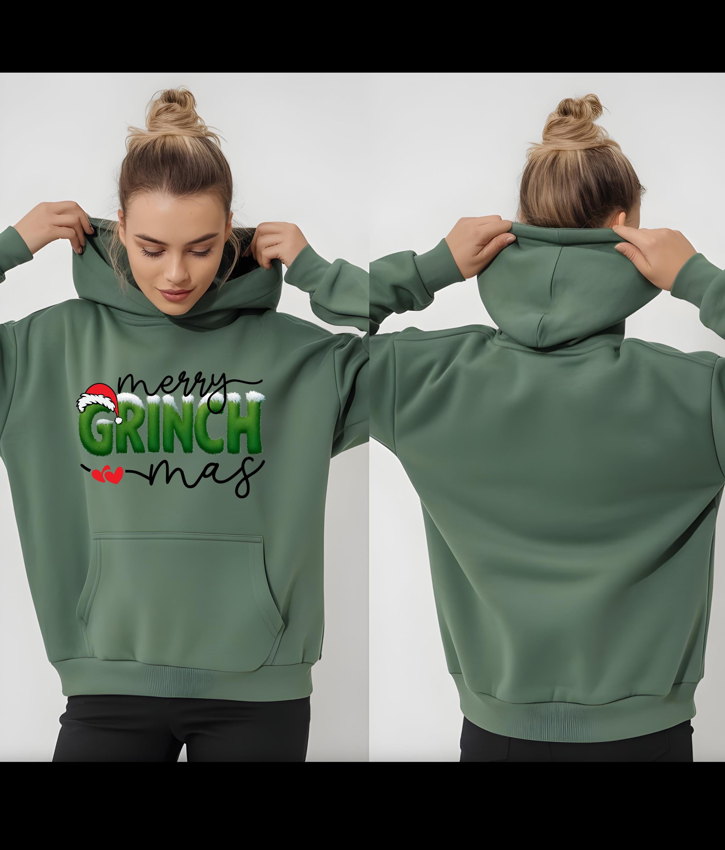 Merry Grinchmas Hoodie | Christmas Holiday Graphic Sweatshirt
