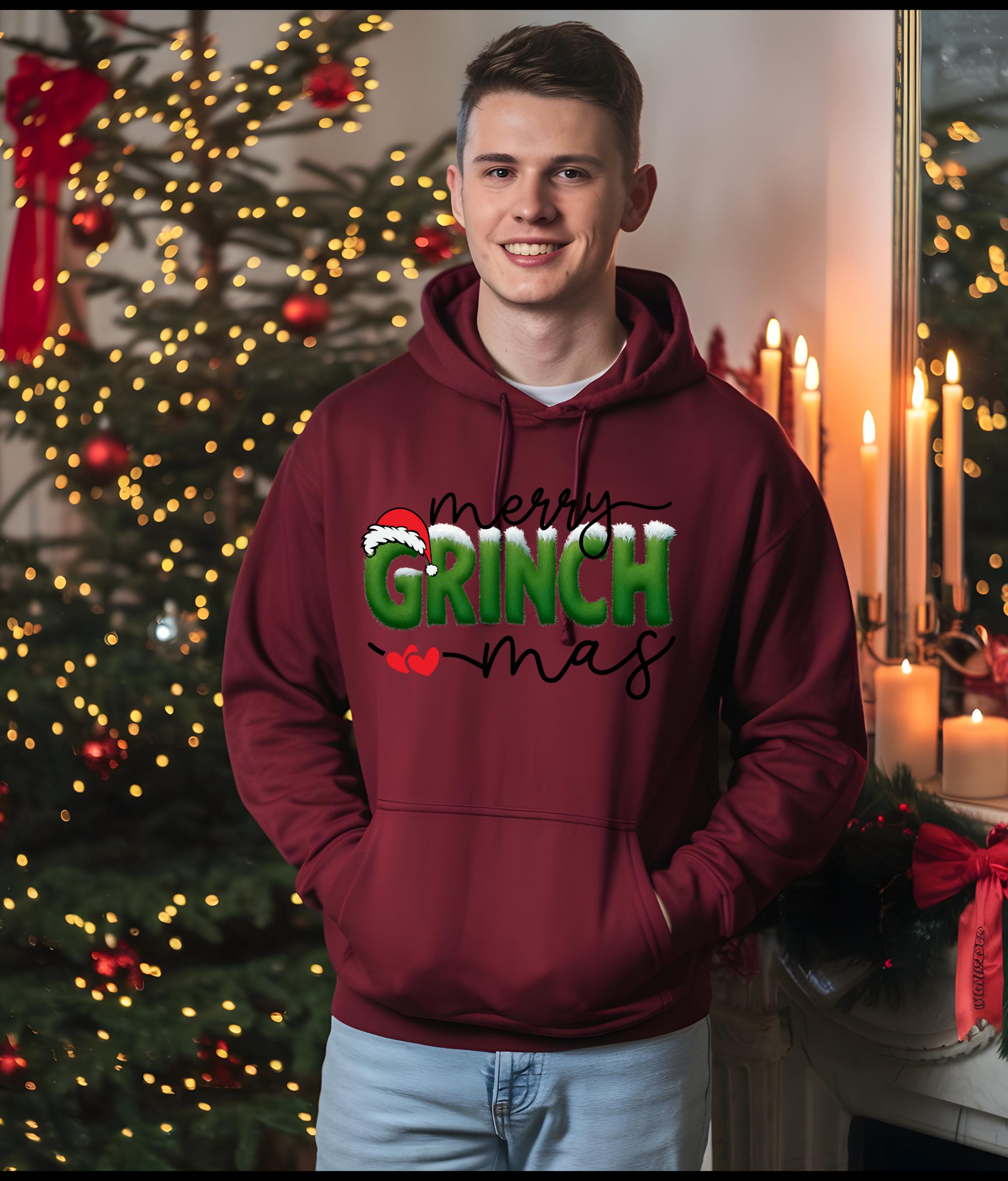 Merry Grinchmas Hoodie | Christmas Holiday Graphic Sweatshirt