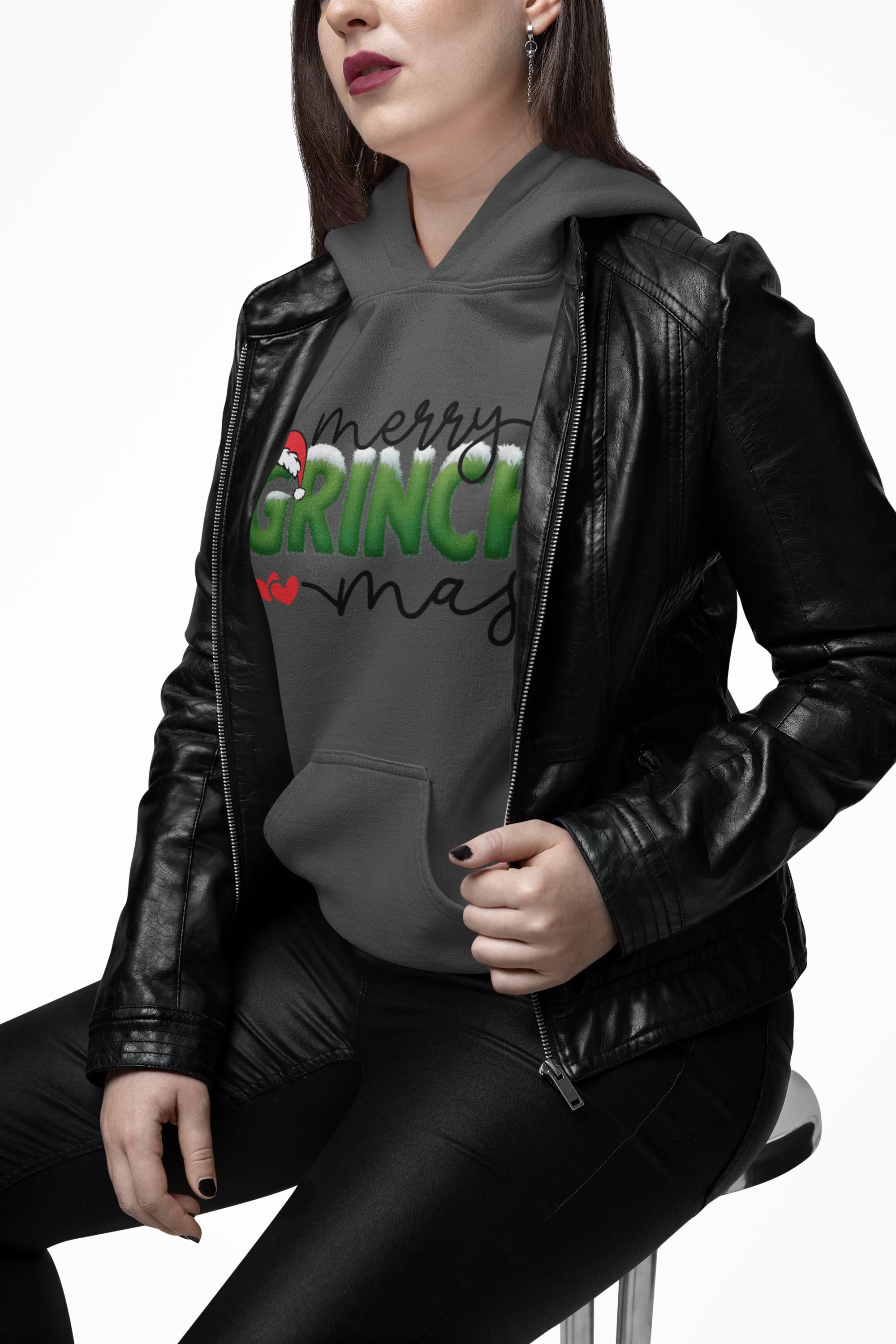 Merry Grinchmas Hoodie | Christmas Holiday Graphic Sweatshirt