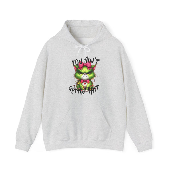 Grinchy Cat 'You Ain't Gettin' That' Hoodie | Funny Holiday Sweatshirt