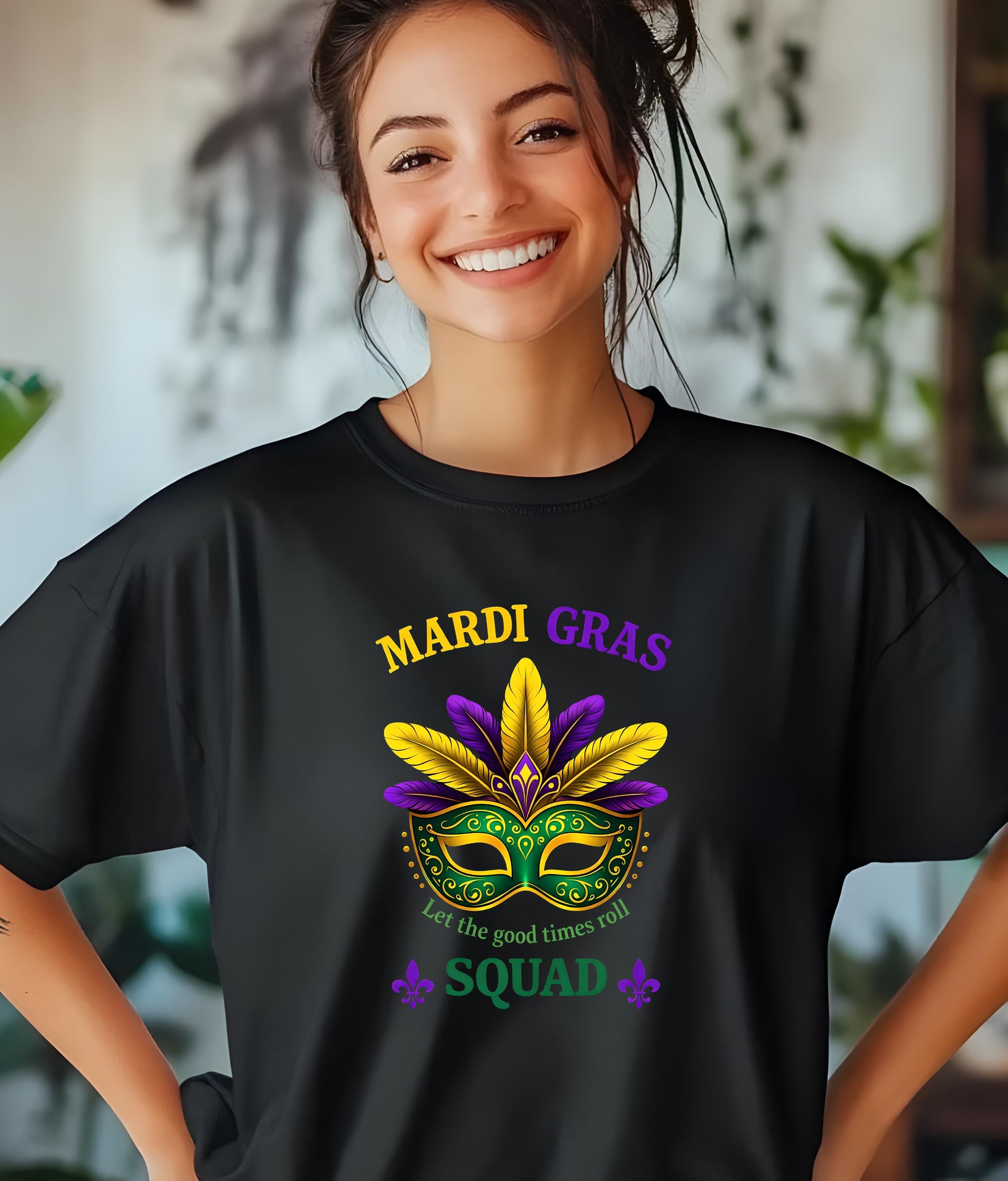 Mardi Gras Mask T-Shirt | Purple, Green & Gold Carnival Tee