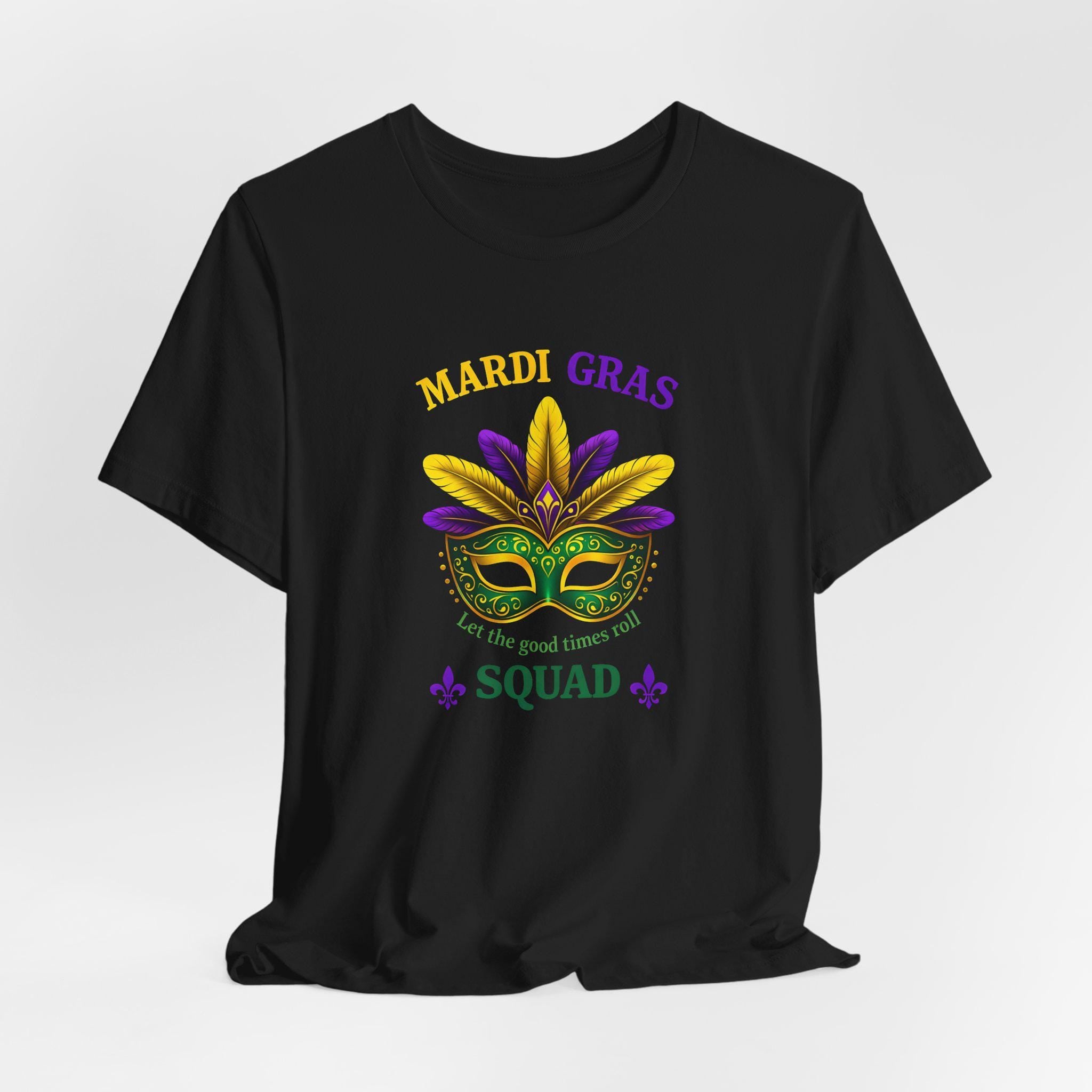 Mardi Gras Mask T-Shirt | Purple, Green & Gold Carnival Tee