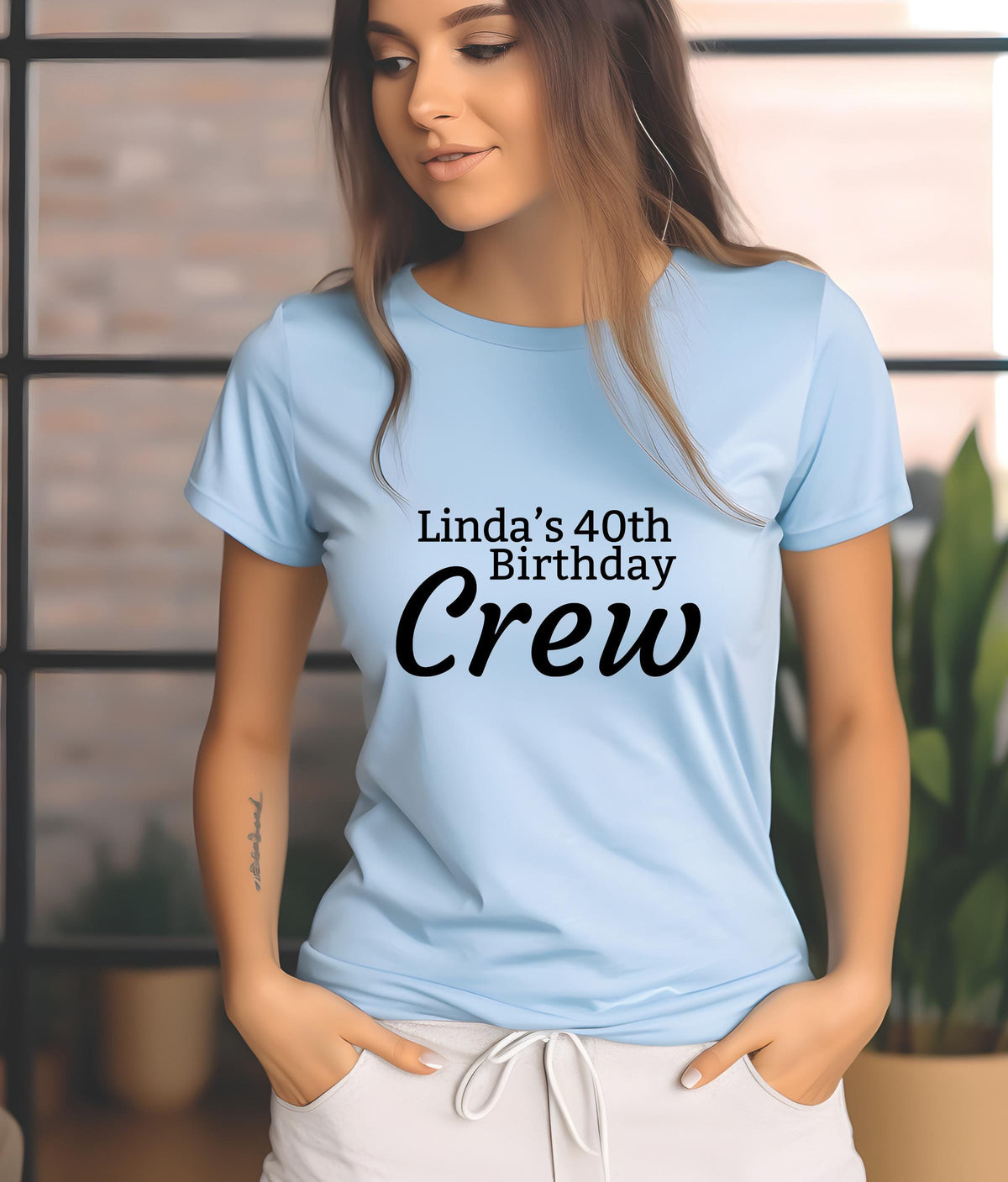 Personalized 40th Birthday Crew T-Shirt | Minimalist Milestone Tee