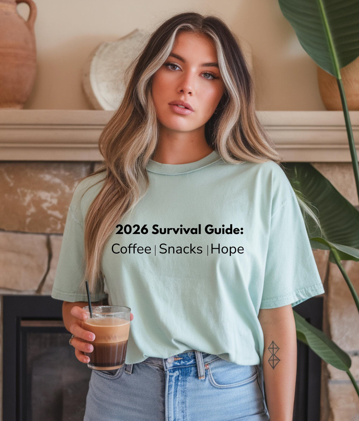 2026 Survival Guide T-Shirt | Coffee, Snacks, Hope Graphic Tee