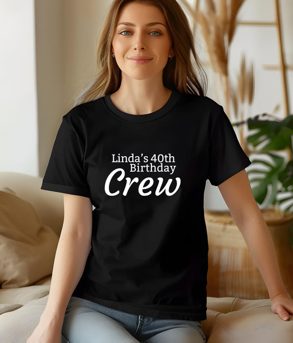 Personalized 40th Birthday Crew T-Shirt | Minimalist Milestone Tee