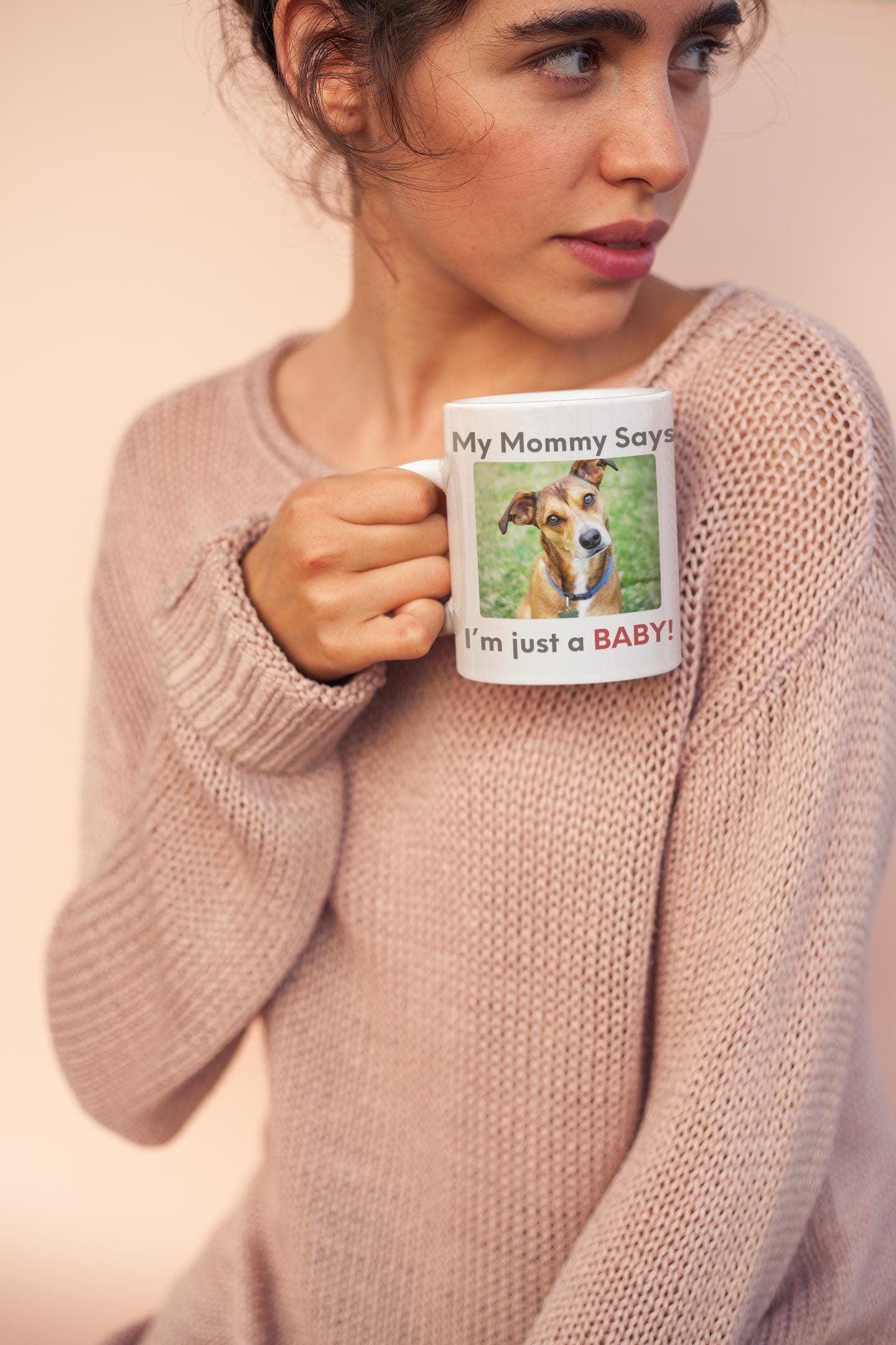 My Mommy Says Im Just a Baby Mug | Funny Dog Mom Coffee Mug | Cute Pet Parent Gift | Ceramic Mug 11oz 15oz 20oz