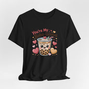 You're My Boba licious Boba Tea T Shirt | Cute Kawaii Bubble Tea Hearts | Funny Food Pun Tee | Unisex Graphic Shirt