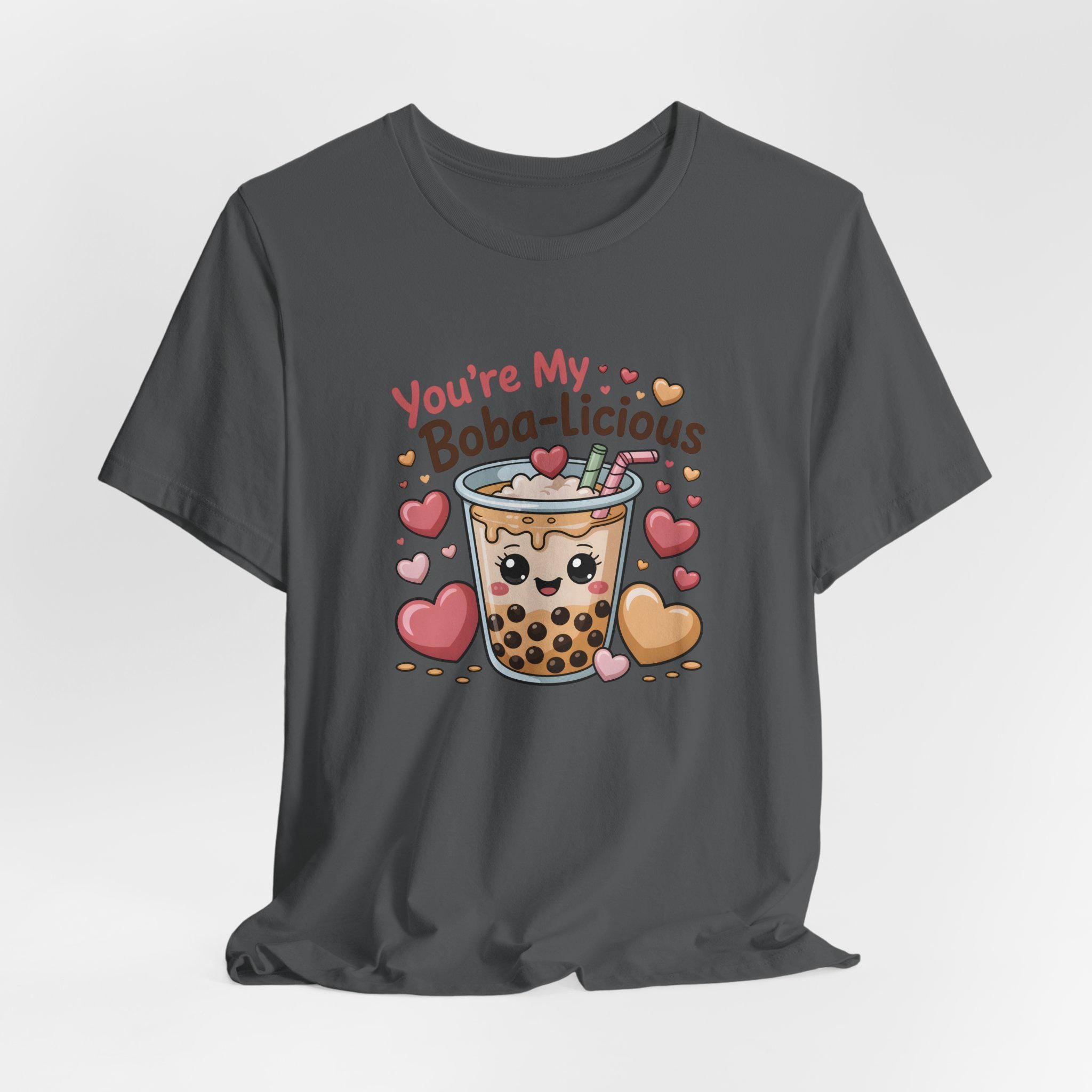 You're My Boba licious Boba Tea T Shirt | Cute Kawaii Bubble Tea Hearts | Funny Food Pun Tee | Unisex Graphic Shirt