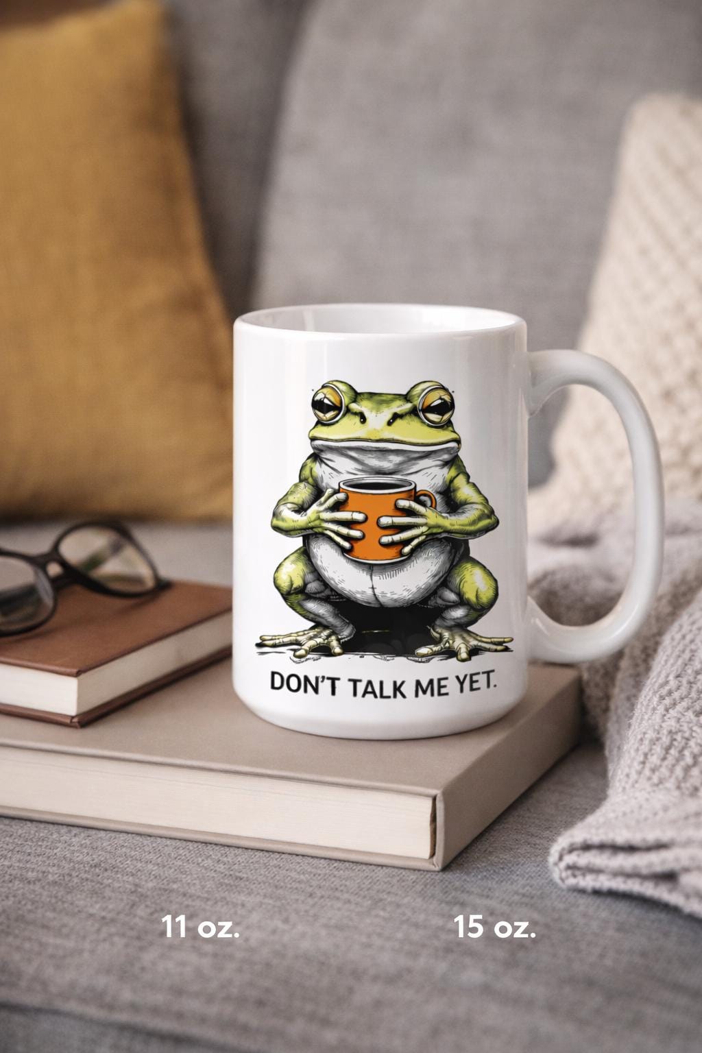 Funny Frog Coffee Mug, Novelty Tea Cup, Quirky Gift for Him, Cute Frog Meme Mug, Animal Lover Gift, Dishwasher Safe Mug