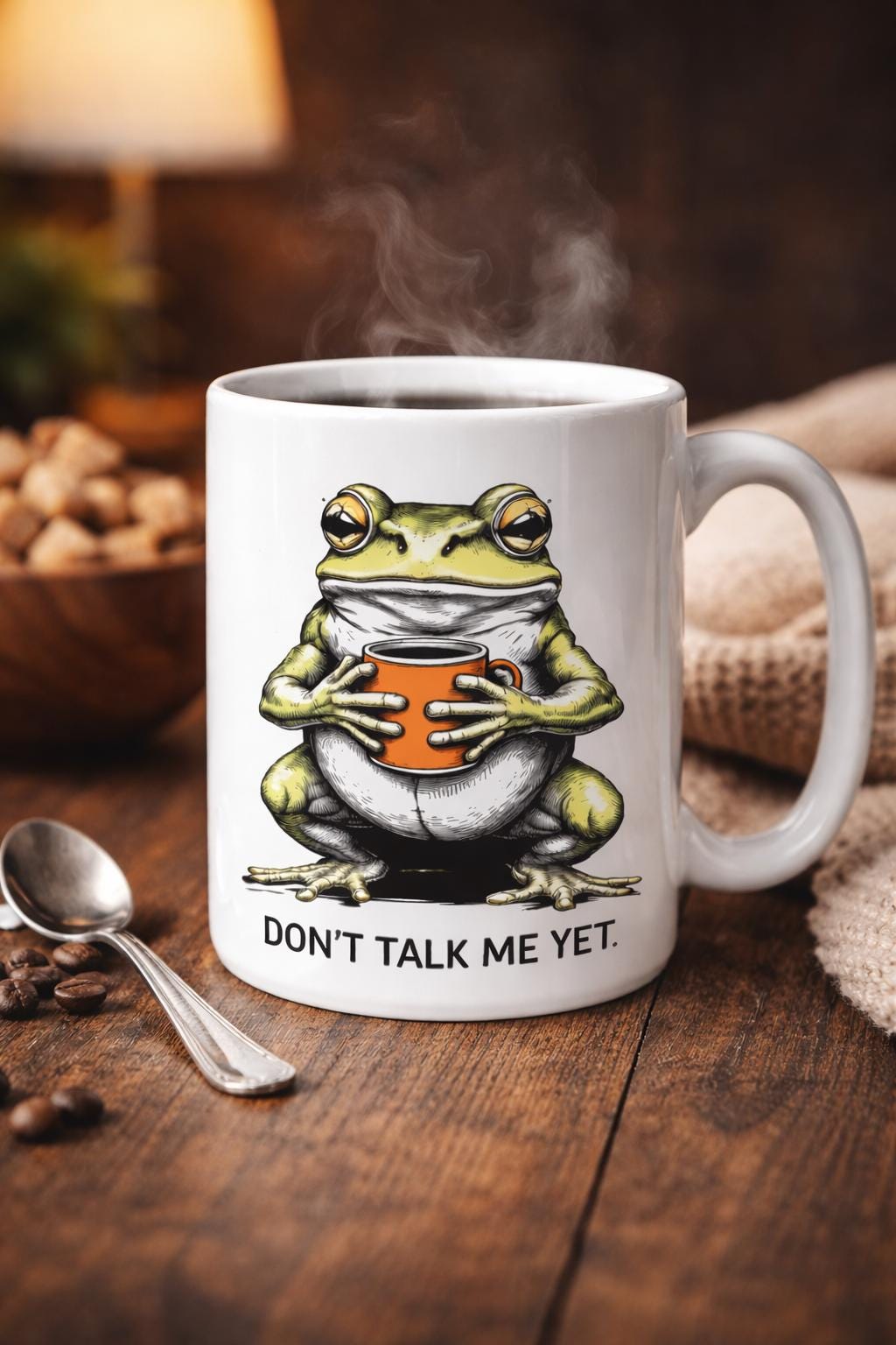 Funny Frog Coffee Mug, Novelty Tea Cup, Quirky Gift for Him, Cute Frog Meme Mug, Animal Lover Gift, Dishwasher Safe Mug