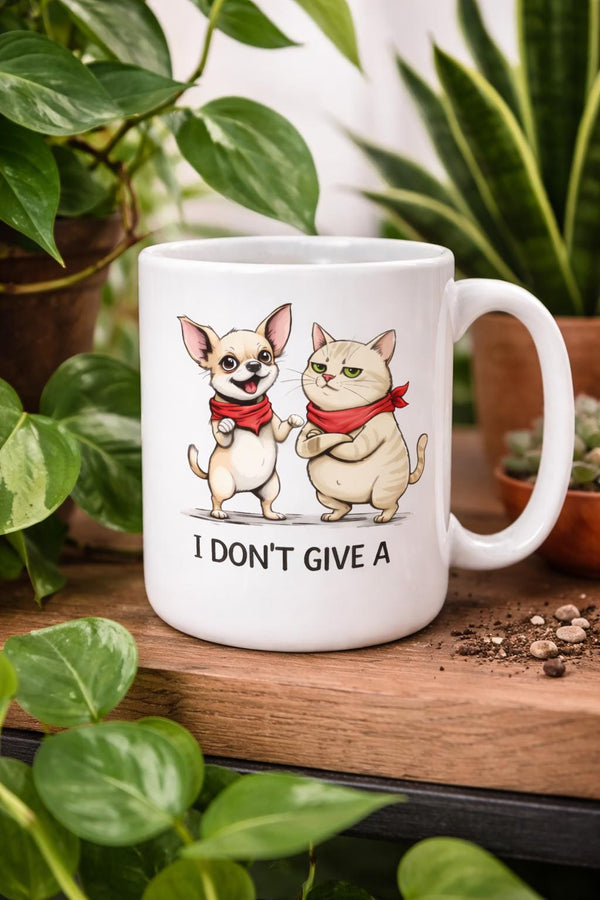 Funny Dog Cat Mug, Cute Coffee Cup, Gift for Animal Lovers, Humorous Ceramic Mug, Dishwasher Safe Drinkware, Pet Lover Present, Cool Gift