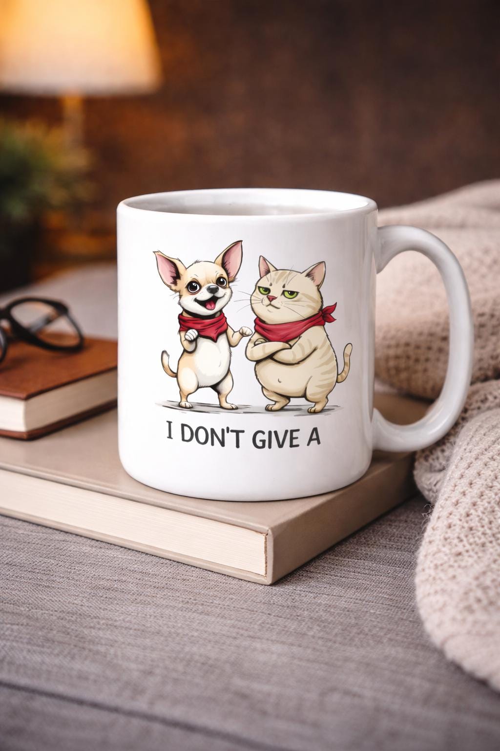 Funny Dog Cat Mug, Cute Coffee Cup, Gift for Animal Lovers, Humorous Ceramic Mug, Dishwasher Safe Drinkware, Pet Lover Present, Cool Gift