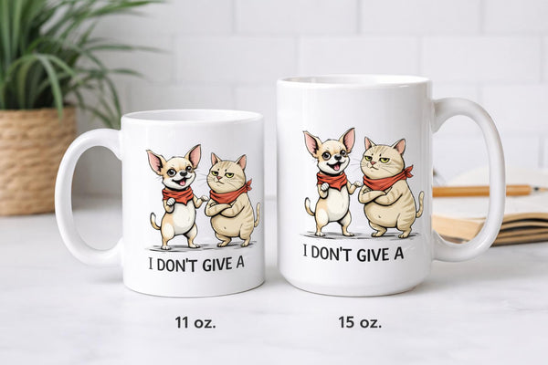 Funny Dog Cat Mug, Cute Coffee Cup, Gift for Animal Lovers, Humorous Ceramic Mug, Dishwasher Safe Drinkware, Pet Lover Present, Cool Gift