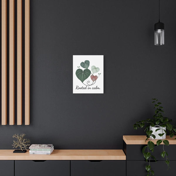 Rooted in Calm Canvas Wall Art | Botanical Leaf Print | Minimalist Nature Decor | Green Zen Wall Art | Modern Home Decor Matte Canvas