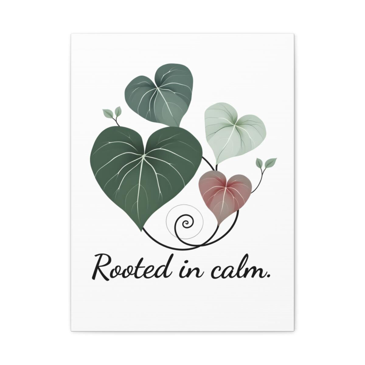 Rooted in Calm Canvas Wall Art | Botanical Leaf Print | Minimalist Nature Decor | Green Zen Wall Art | Modern Home Decor Matte Canvas