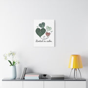 Rooted in Calm Canvas Wall Art | Botanical Leaf Print | Minimalist Nature Decor | Green Zen Wall Art | Modern Home Decor Matte Canvas