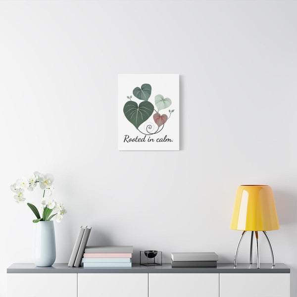 Rooted in Calm Canvas Wall Art | Botanical Leaf Print | Minimalist Nature Decor | Green Zen Wall Art | Modern Home Decor Matte Canvas