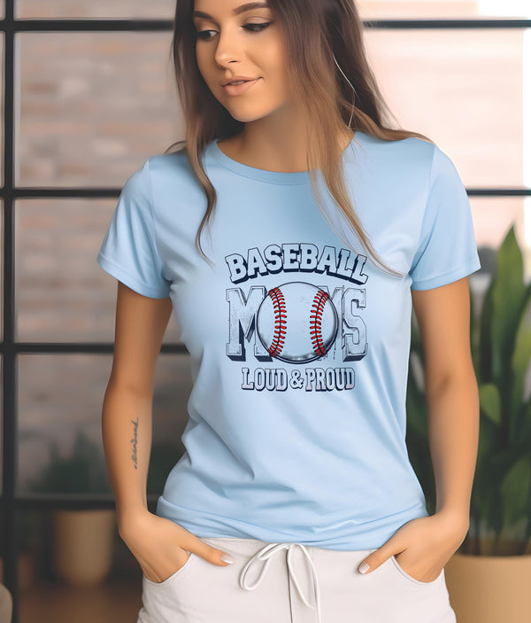 Baseball Mom Loud and Proud Shirt | Sports Mom Graphic Tee | Proud Baseball Mama | Game Day Mom Apparel