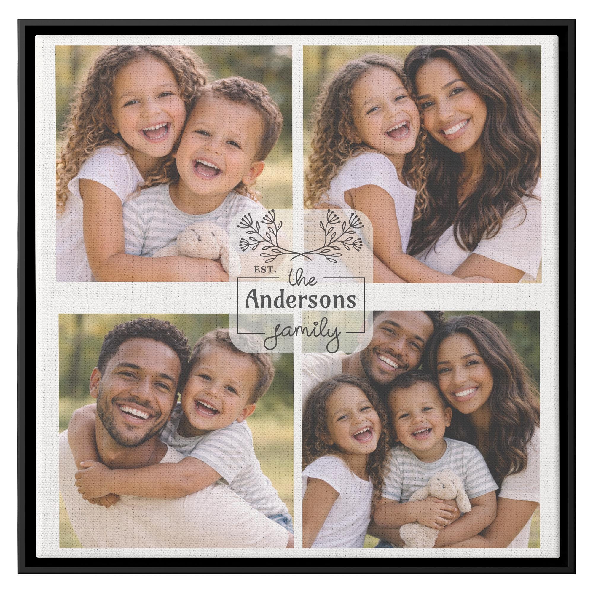 Personalized Family Photo Canvas Print | Custom Square Wall Art | Large Family Collage Canvas | Home Decor Gift