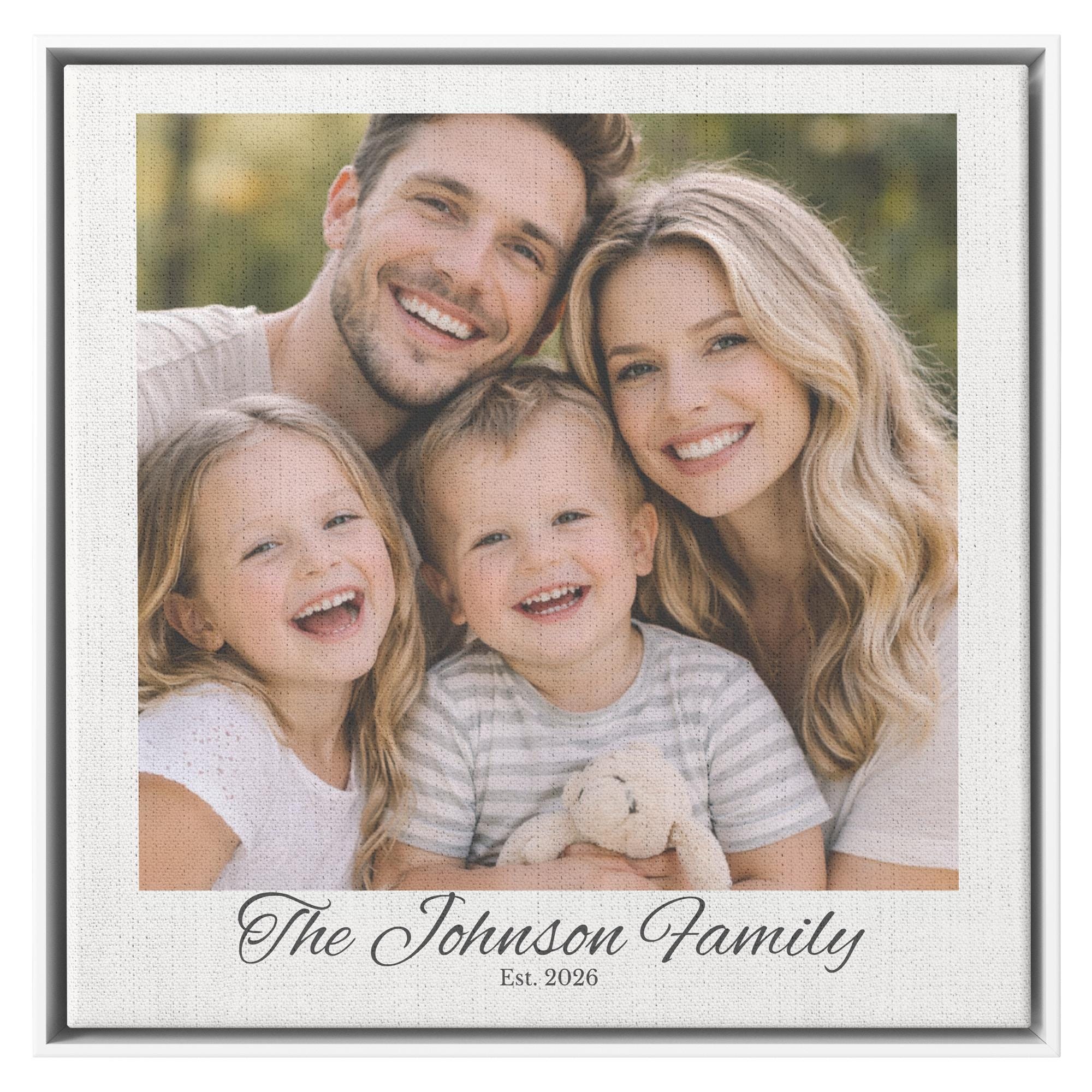 Personalized Family Photo Canvas Print | Custom Square Wall Art | Large Family Collage Canvas | Home Decor Gift