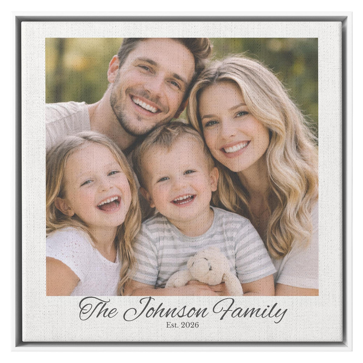 Personalized Family Photo Canvas Print | Custom Square Wall Art | Large Family Collage Canvas | Home Decor Gift