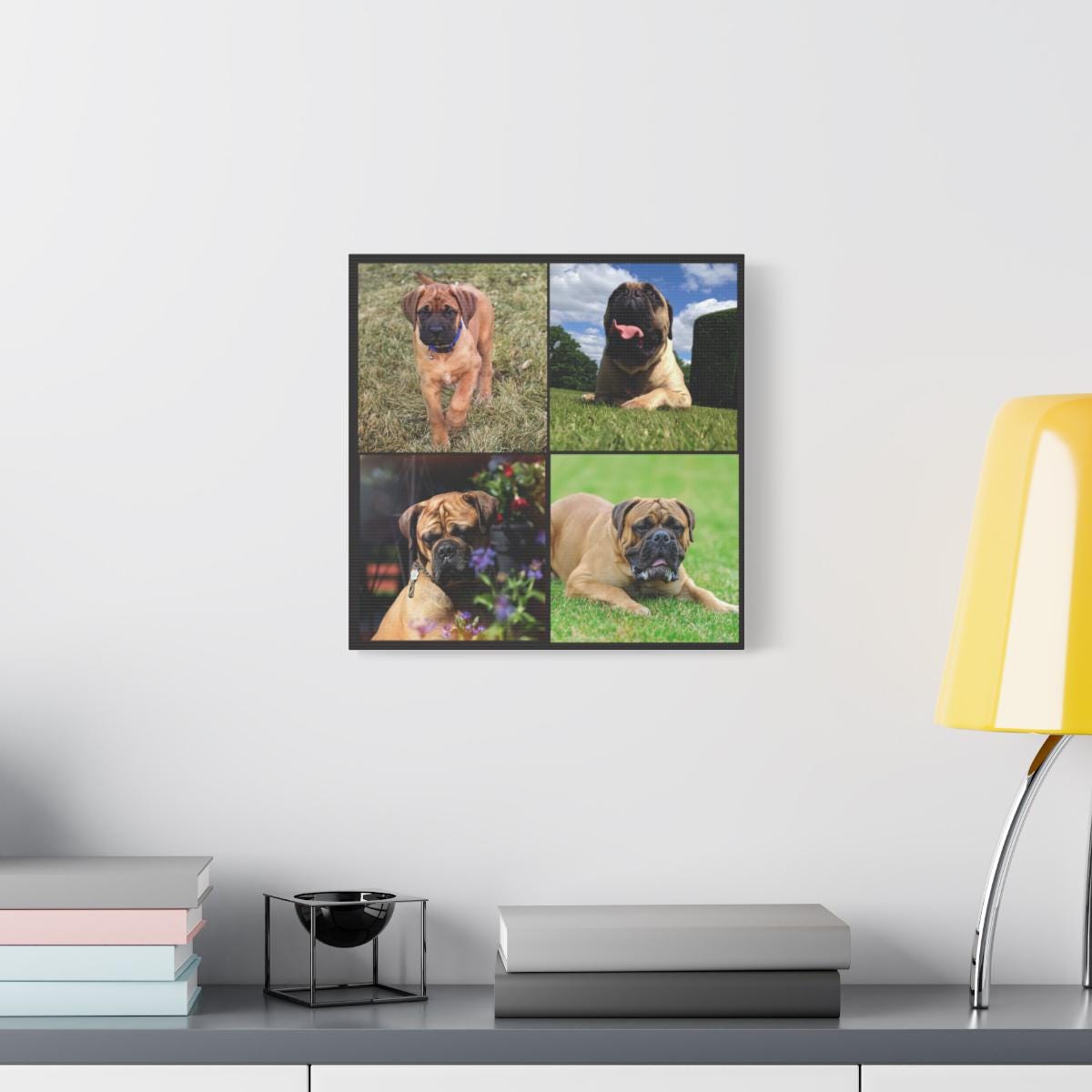 Personalized Pet Photo Canvas | Custom Dog Collage Canvas Print | Square Pet Wall Art | Dog Memorial or Gift for Pet Lovers | Matte Canvas