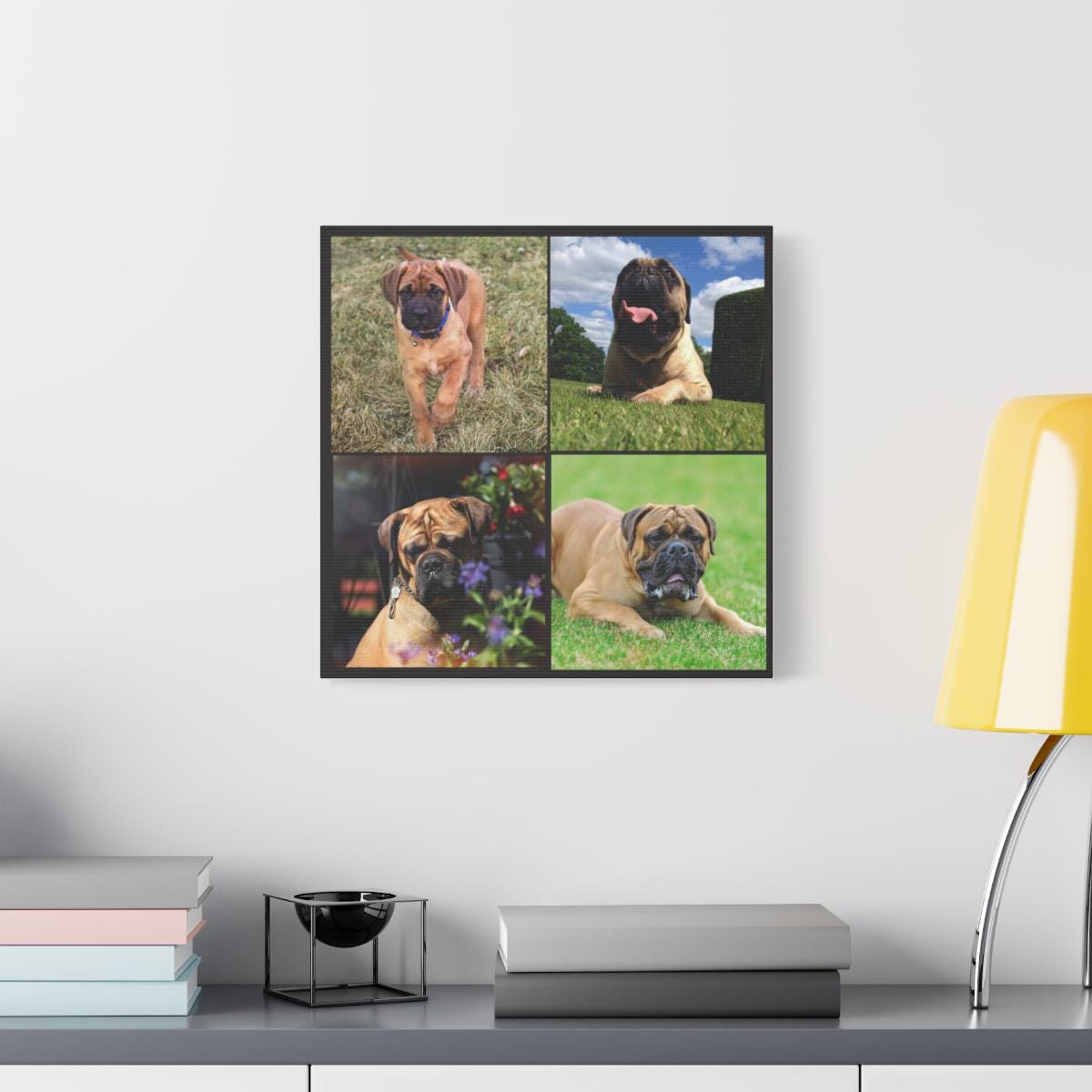 Personalized Pet Photo Canvas | Custom Dog Collage Canvas Print | Square Pet Wall Art | Dog Memorial or Gift for Pet Lovers |Matte Canvas