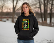 Lucky Shamrock Cat Sweatshirt, St Patrick’s Day pullover, cute 4 leaf clover graphic