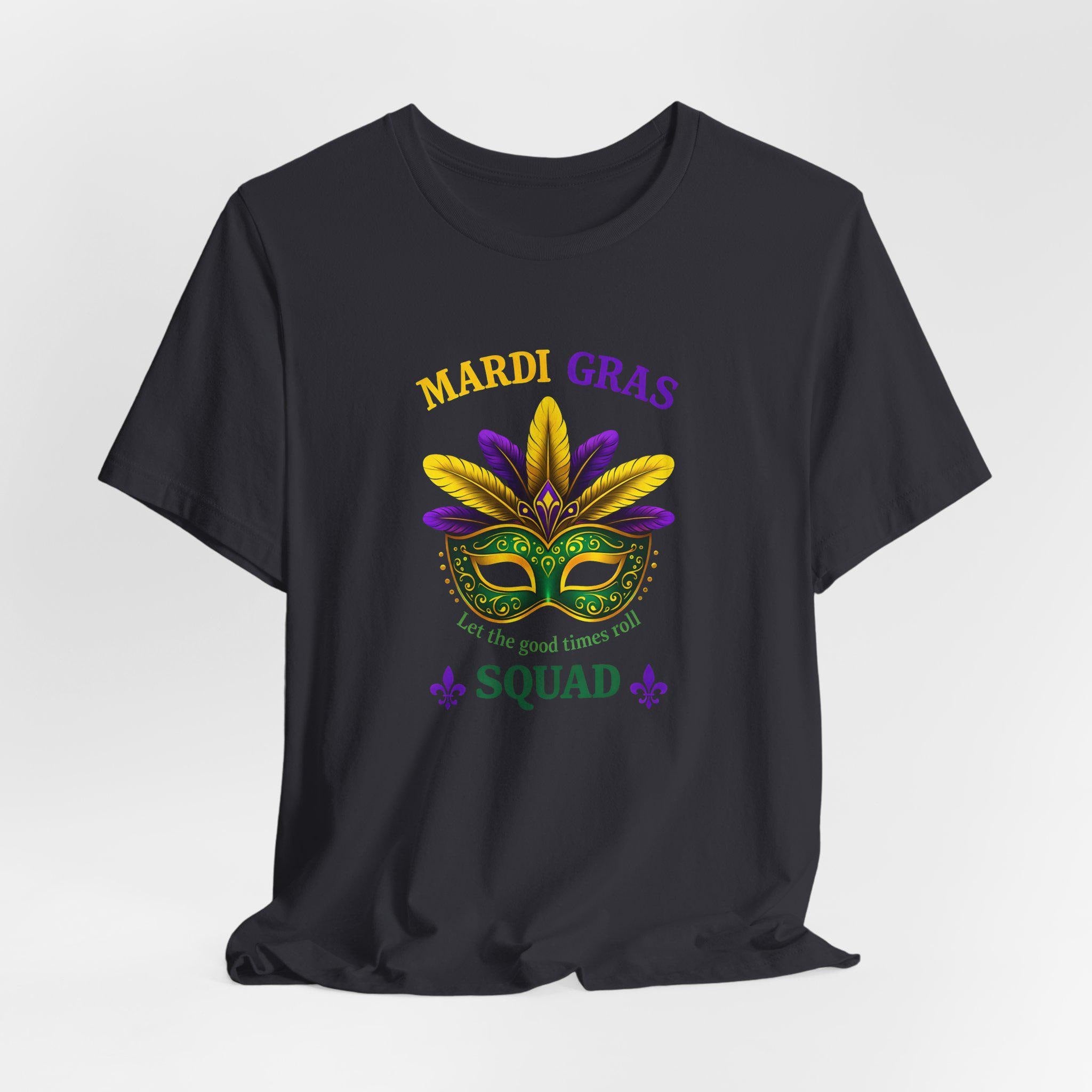 Mardi Gras Mask T-Shirt | Purple, Green & Gold Carnival Tee