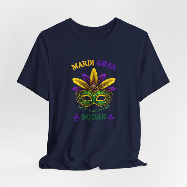 Mardi Gras Mask T-Shirt | Purple, Green & Gold Carnival Tee