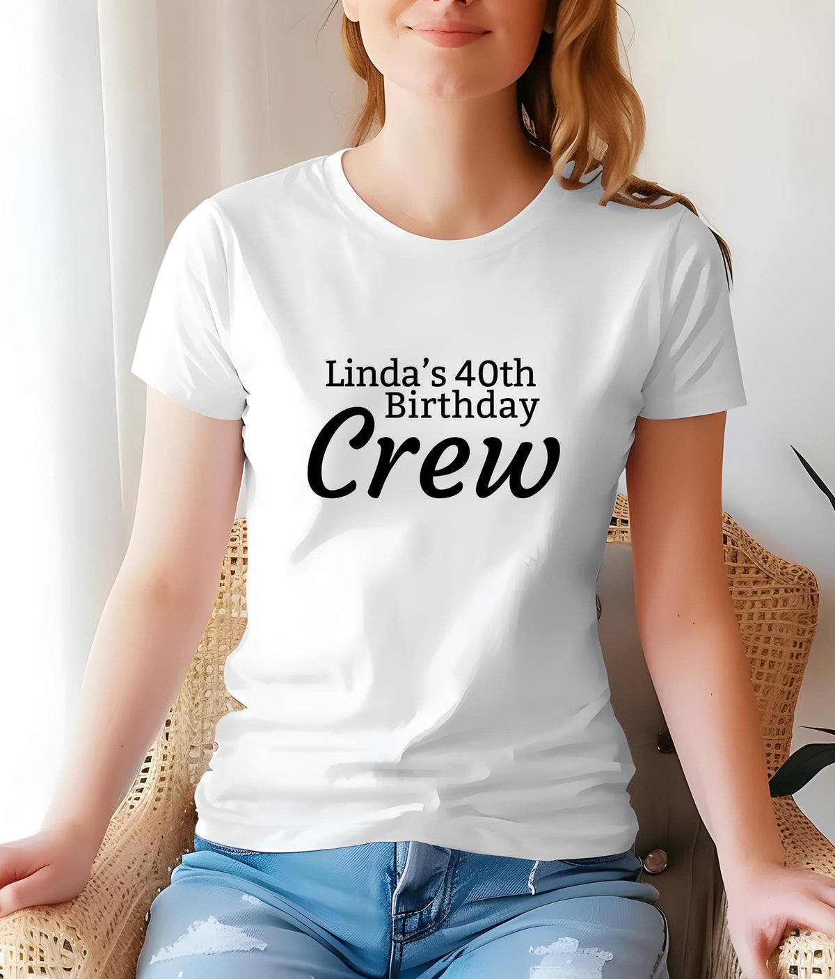 Personalized 40th Birthday Crew T-Shirt | Minimalist Milestone Tee