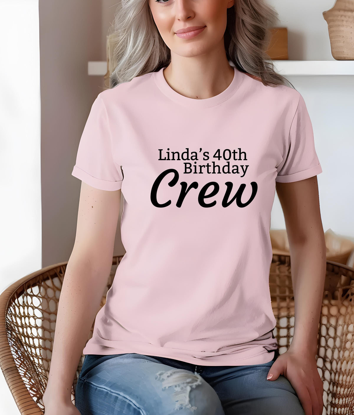 Personalized 40th Birthday Crew T-Shirt | Minimalist Milestone Tee