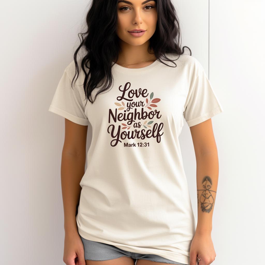Love Your Neighbor As Yourself Shirt | Mark 12:31 Christian Tee | Faith Over Politics Graphic Shirt | Comfort Colors Christian Gift
