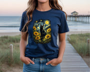 Van Gogh Cat Shirt | Starry Night Cat Tee | Aesthetic Black Cat Art | Sunflower Van Gogh Print Gift