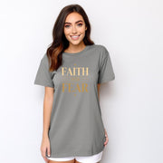 Faith Over Fear Shirt, Christian Graphic Tee, Minimalist Bible Verse Shirt, Modern Faith Apparel, Gold Christian Shirt