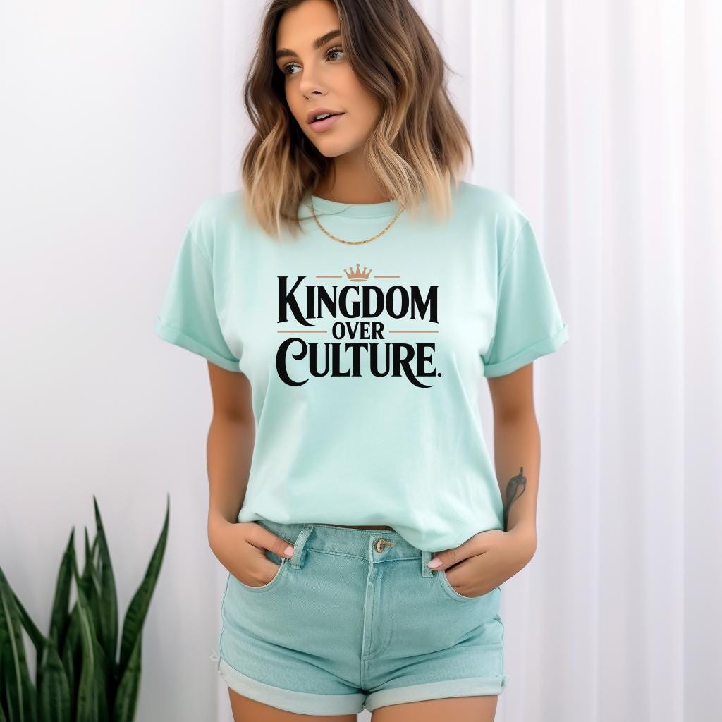Kingdom Over Culture Shirt, Christian Graphic Tee, Modern Faith Streetwear, Minimalist Christian Apparel, Boutique Faith Shirt