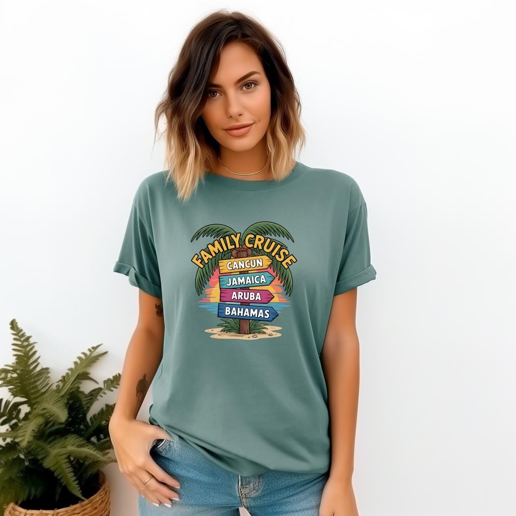 Family Cruise Shirt Comfort Colors 1717 | Tropical Vacation Tee | Cruise Squad Matching Trip Shirt
