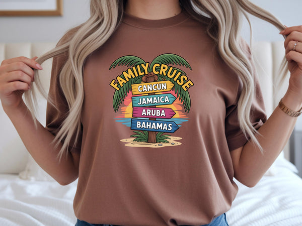 Family Cruise Shirt Comfort Colors 1717 | Tropical Vacation Tee | Cruise Squad Matching Trip Shirt
