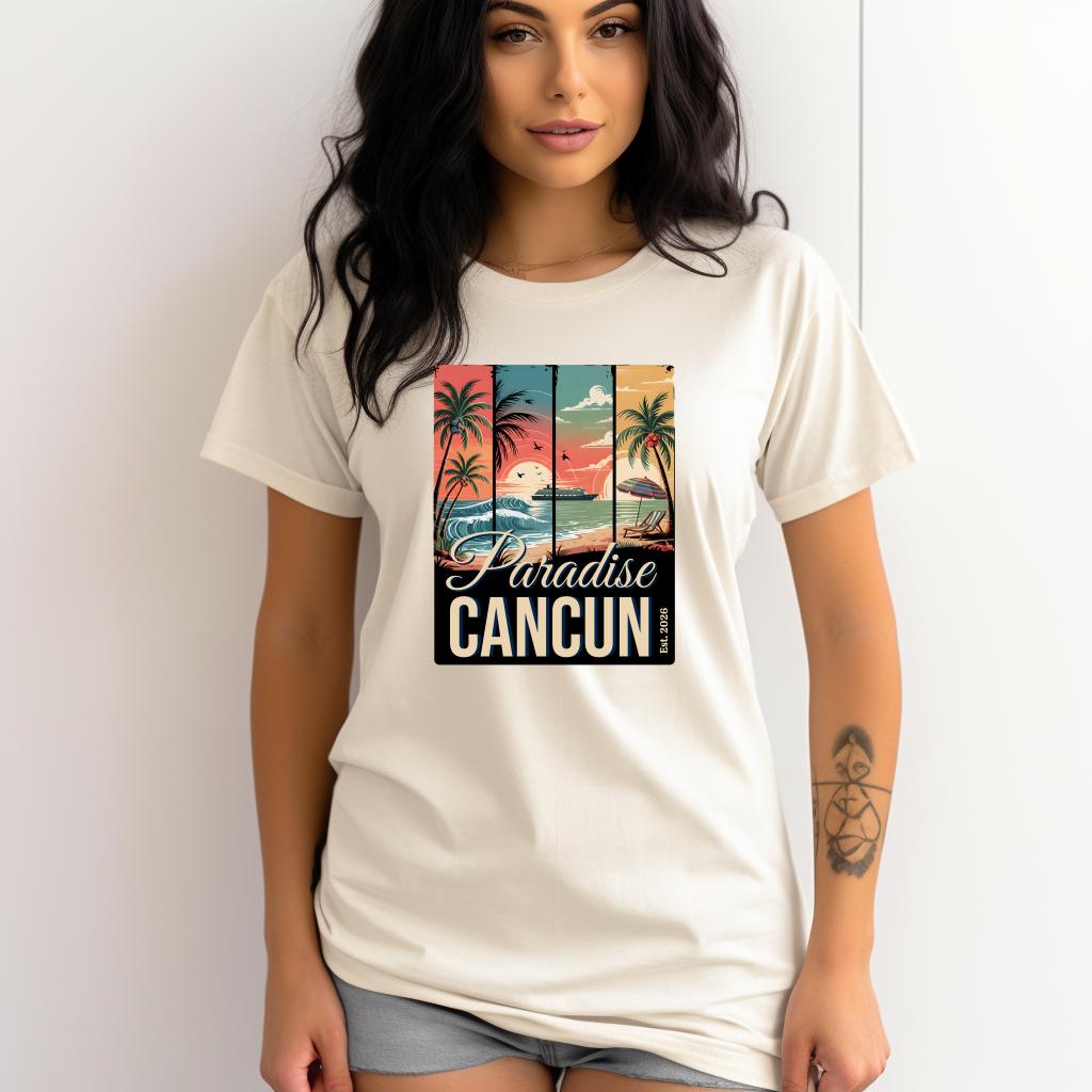 Personalized Paradise Destination Shirt | Custom Vacation Location Tee | Comfort Colors 1717 Tropical Beach T-Shirt