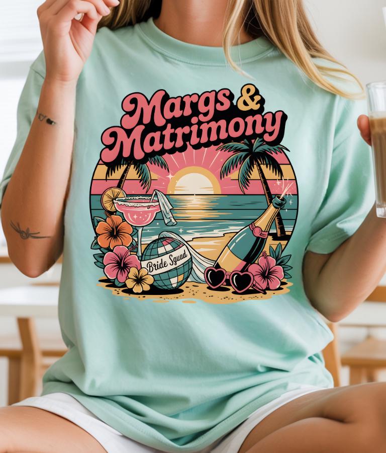 Margs & Matrimony Bachelorette Party T-Shirt, Bride Squad Mexico Tee