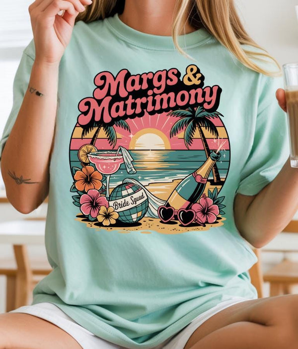 Margs & Matrimony Bachelorette Party T-Shirt, Bride Squad Mexico Tee