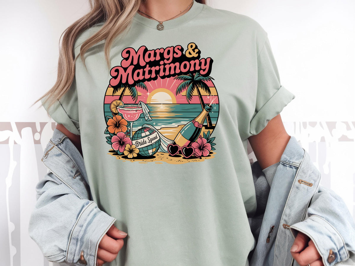 Margs & Matrimony Bachelorette Party Shirt, Bride Squad Mexico Bach Tee, Final Fiesta Bridal Crew T-Shirt