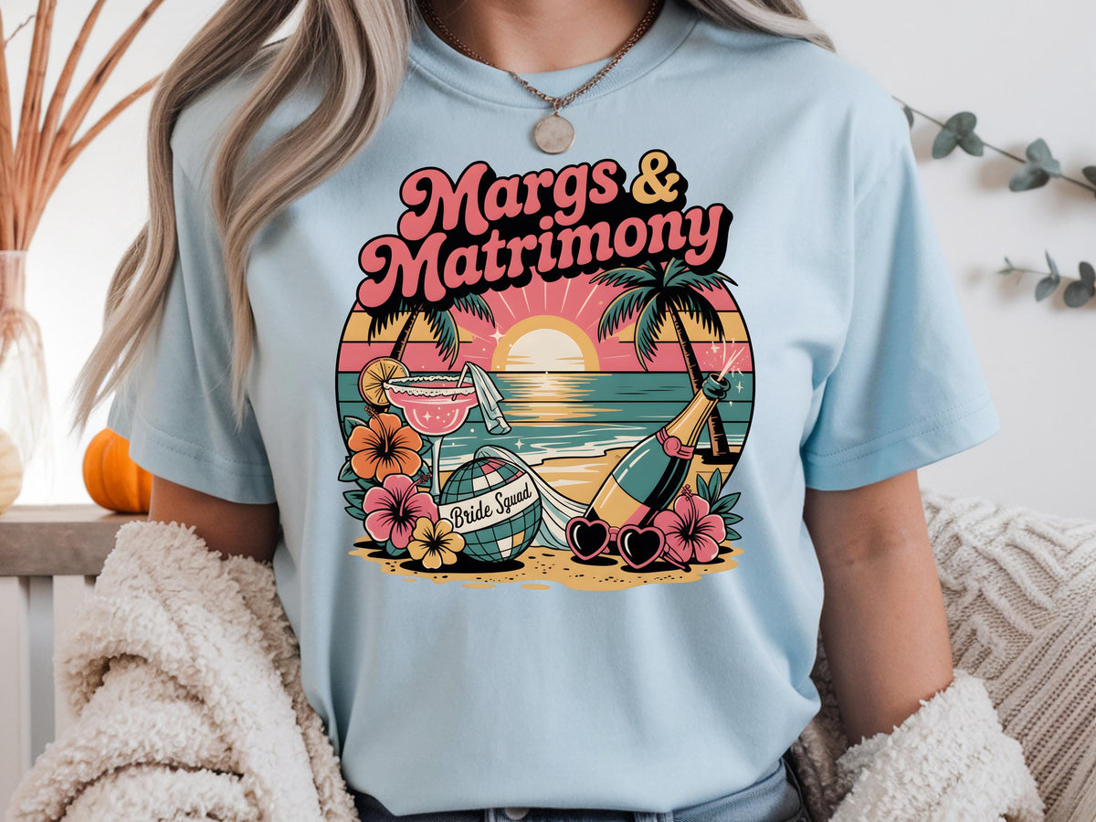 Margs & Matrimony Bachelorette Party Shirt, Bride Squad Mexico Bach Tee, Final Fiesta Bridal Crew T-Shirt
