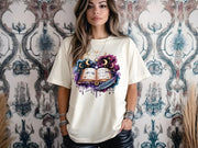 Celestial Spellbook Shirt | Moon Phase Astrology Tee | Mystic Witchy Art T-Shirt | Fantasy Magic Graphic Top