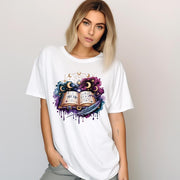 Celestial Spellbook Shirt | Moon Phase Astrology Tee | Mystic Witchy Art T-Shirt | Fantasy Magic Graphic Top