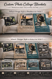 Personalized Photo Collage Blanket, Velveteen Plush Throw, Memorial Gift