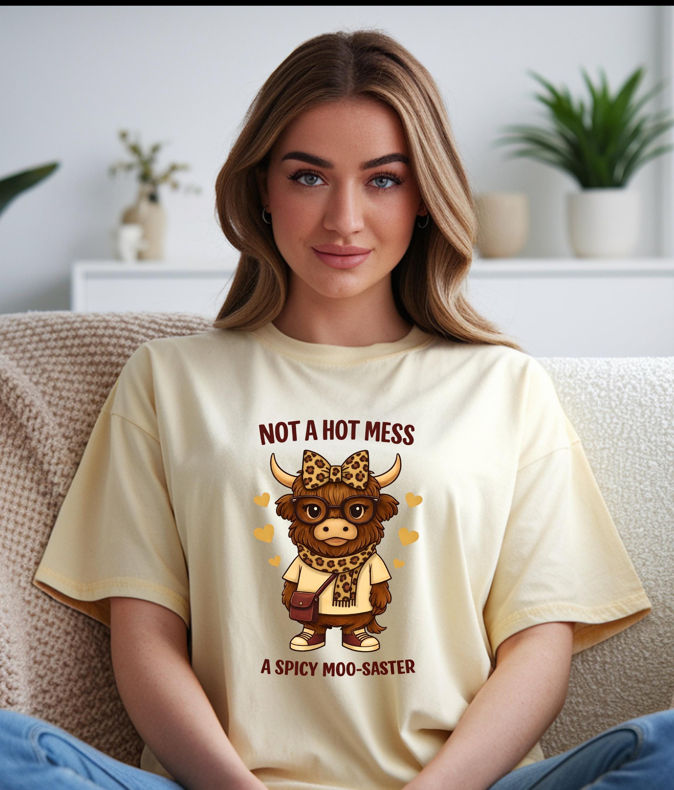Spicy Moo-saster Cow T-Shirt | Funny Valentine Graphic Tee