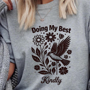 Doing My Best Kindly T Shirt | Boho Flower Mental Health Tee | Soft Life Shirt | Gentle Reminder Graphic Tee | Dove and Floral Illustration